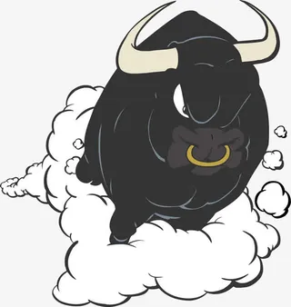 奔跑的斗牛矢量免抠