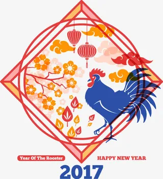 矢量灯笼公鸡免抠