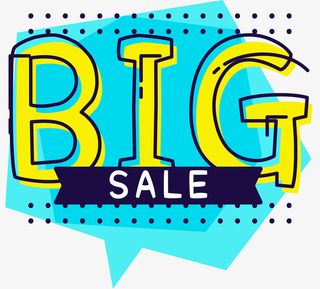 多边形蓝色手绘促销标签免抠