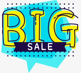 多边形蓝色手绘促销标签免抠