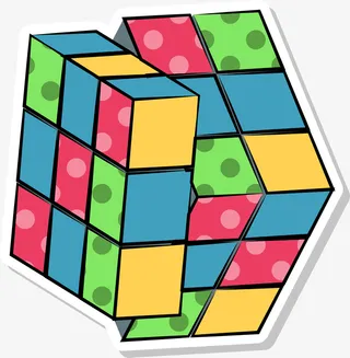 彩色魔方免抠