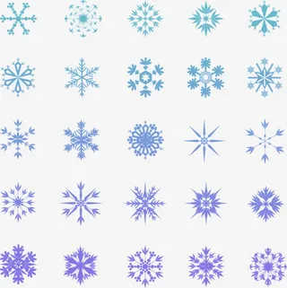 卡通雪花图案装饰元素免抠