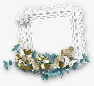 花边矩形相框免抠