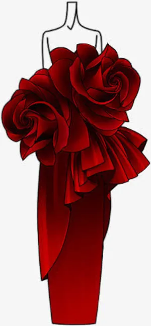 红玫瑰装饰免抠