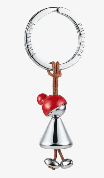 银色卡通钥匙扣免抠