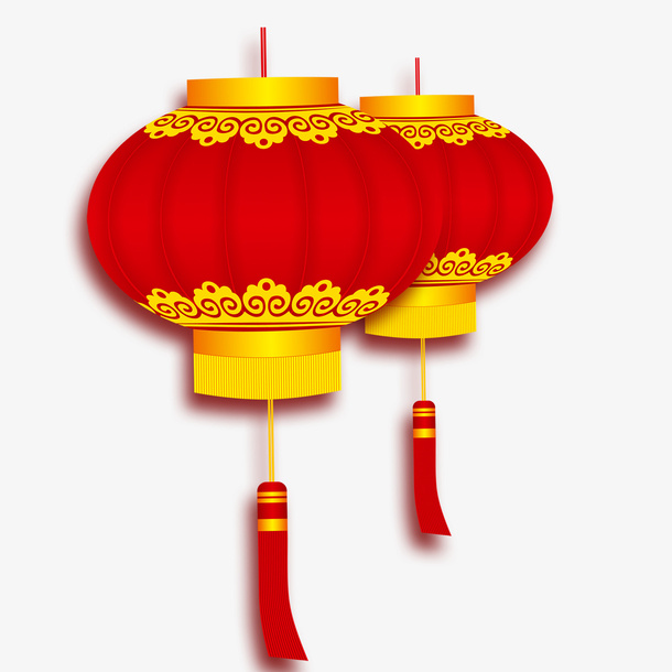 红色中国风灯笼挂饰免抠