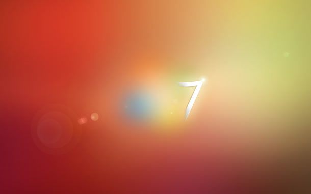 红黄渐变背景下的数字7