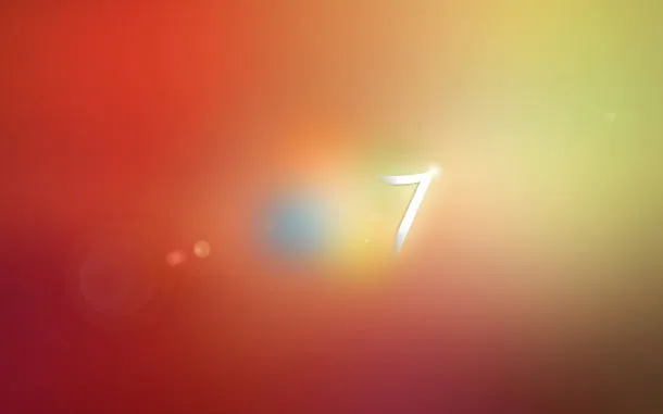 红黄渐变背景下的数字7