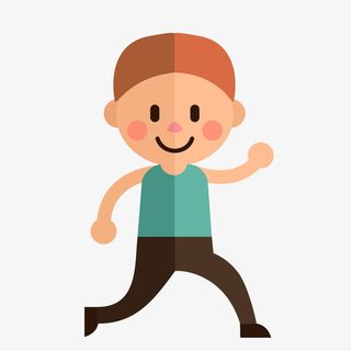 跑步卡通男子矢量图免抠