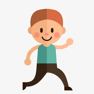 跑步卡通男子矢量图免抠