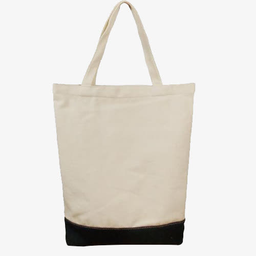 黑底白色帆布包免抠