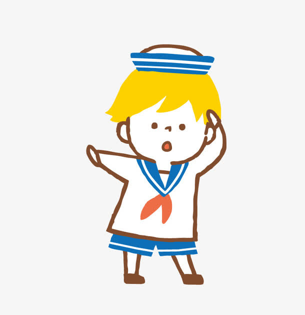 韩国卡通航海小船员免抠