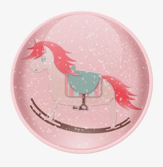 卡通手绘粉色圆形小马装饰标签免抠