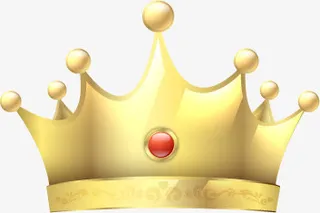 精美黄色钻石皇冠手绘免抠