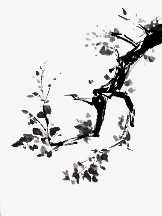 水墨树枝免抠