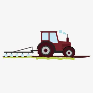 矢量扁平农用收割机免抠