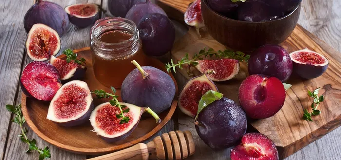 无花果美食蜂蜜高清