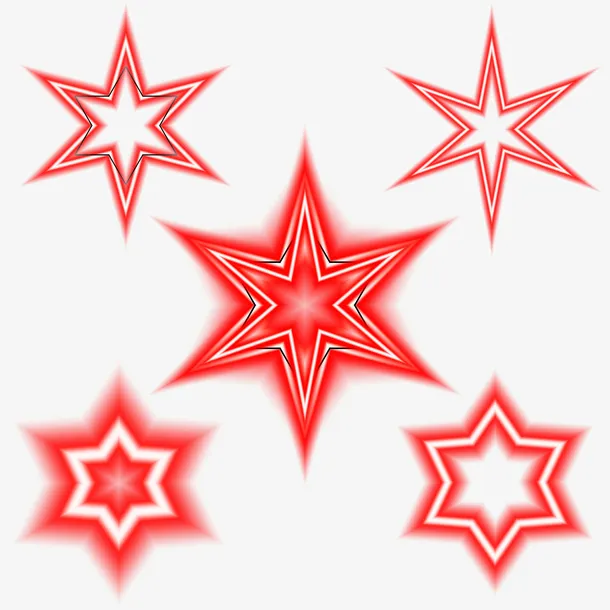 六角形霓虹光效元素免抠