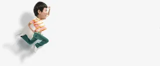 手绘奔跑人物淘宝免抠