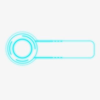 蓝色霓虹灯科技感标题框免抠