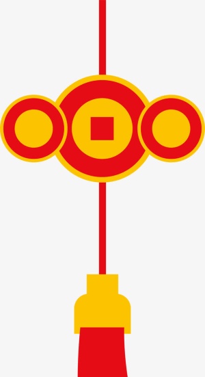 红色中国风新年挂饰免抠