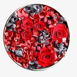 圆形鲜花礼物盒红绣球免抠