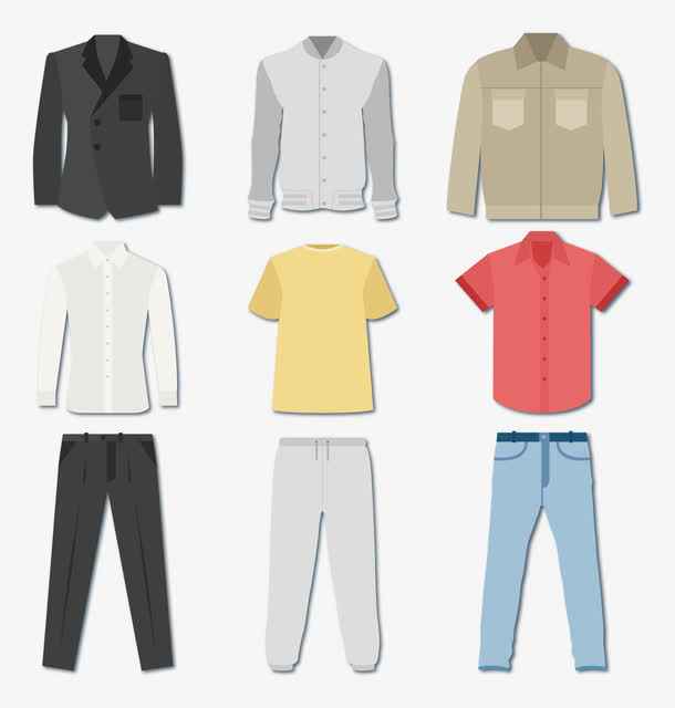 男士服装矢量图免抠