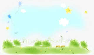 手绘蓝天白云免抠