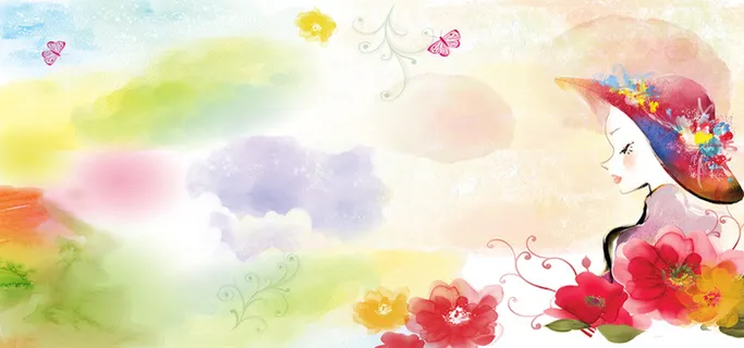 时尚水彩38妇女节背景高清 时尚水彩38妇女节背景高清