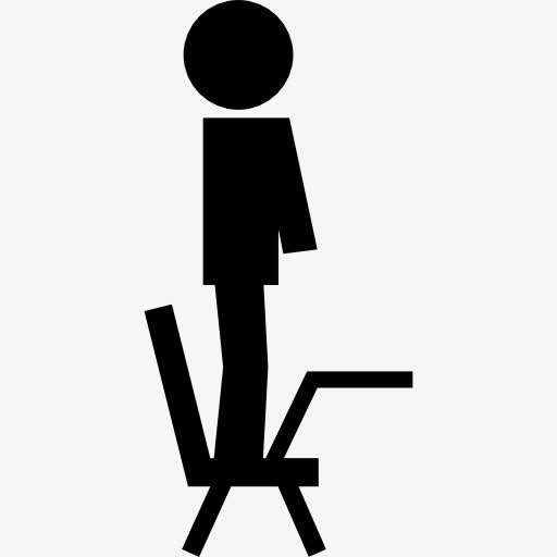 叛逆的学生站在椅子上图标免抠