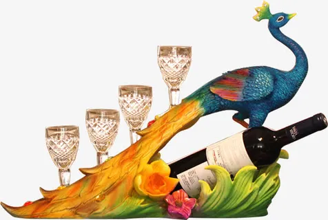 孔雀装饰摆架免抠