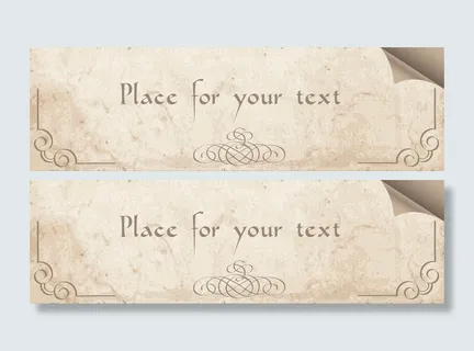 复古卷角花边模板高清