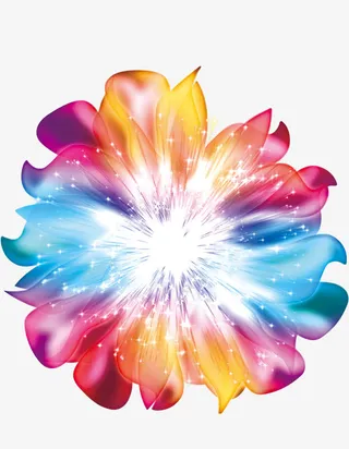 手绘炫彩花朵高清免扣素材免抠