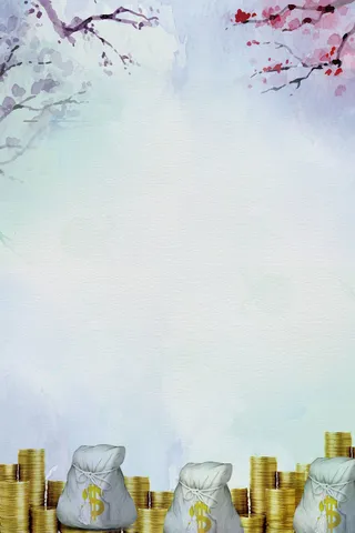 水彩微商招募令海报背景模板高清