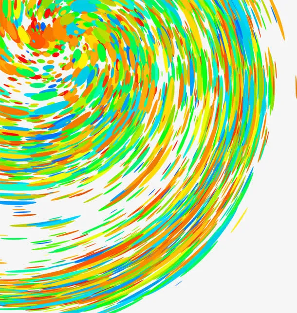 多彩水彩圆圈免抠