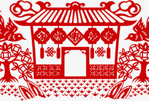 中国风喜庆的剪纸艺术免抠