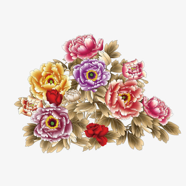 牡丹花 中国风 花朵免抠