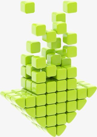 绿色魔方箭头免抠