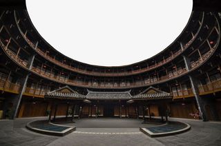 中国客家围龙屋建筑PNG免抠