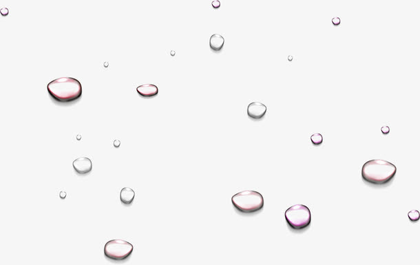 春天手绘漂浮水滴免抠