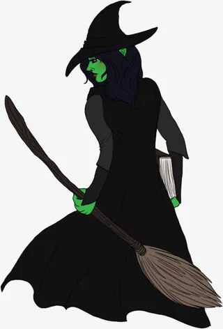 万圣节拿着扫把的女巫29免抠