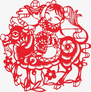牛年剪纸素材免抠 牛年剪纸素材免抠