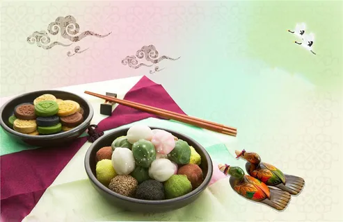 韩国甜品美食海报背景素材高清