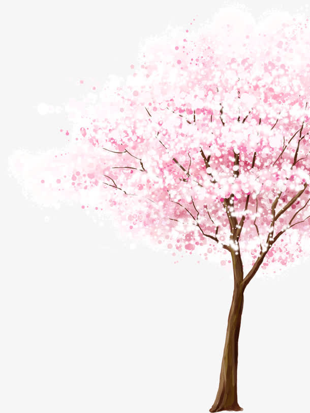一棵浪漫的樱花树免抠