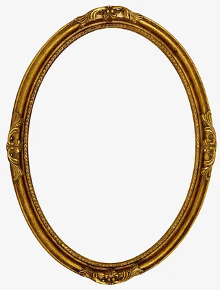 金色木质边框免抠