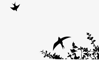 燕子花卉剪影免抠