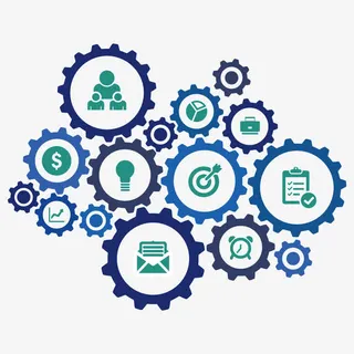 商务齿轮组设计矢量图免抠