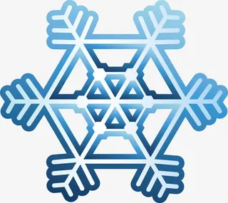蓝色的雪花免抠