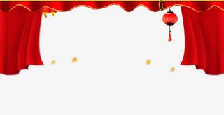 红色幕布红灯笼免抠