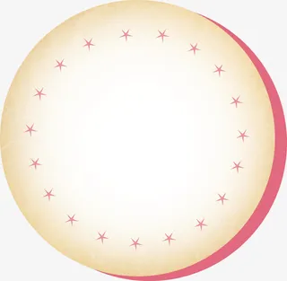 春天黄粉色圆形装饰免抠